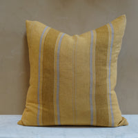 Yellow Stripe Linen Pillow