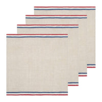Normandy Natural - Red/Natural/Blue Stripes Napkins (set of 4)