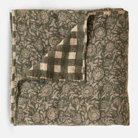 Block Printed Sorrel Linen Quilt