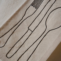 Embroidered French Linen Kitchen Towels (Set of Three)