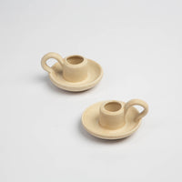 Hand Thrown Neutral Ceramic Candle Holder