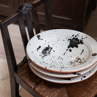 Large Black and White Splatter Bowl