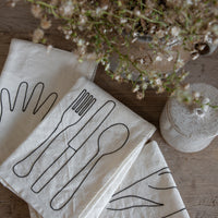 Embroidered French Linen Kitchen Towels (Set of Three)