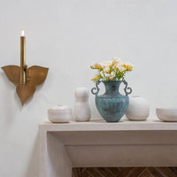 Custom Brass Wall Sconce - 3 Leaf Backplate