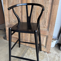 Hand Carved Sungkai Wood Counter Stools - Set of 3