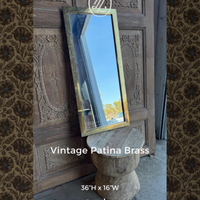 Vintage Patina Brass Mirror