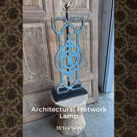 Architectural Fretwork Lamps - Pair