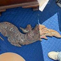 Pair of 9th-century Thai Naga roof finial wood carving