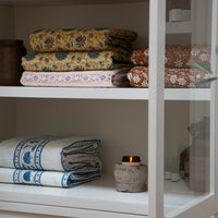 Kantha Quilt - Rust and Cream Floral