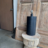 Distressed Black Table Lamp - Pair