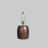 Vintage Wood Barrel Lamp