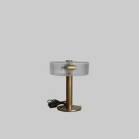 Ribbed Faceted Glass Shade with Antique Brass Finish