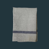 Linen Lined Gray and Blue Stripe Kitchen Cloth (set of 2)
