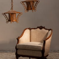 Vintage Woven Rattan Hanging Lantern