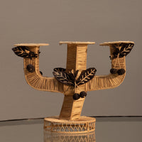 Woven Rattan Candelabra