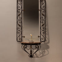 Wrought Iron Mirror with Marble Console