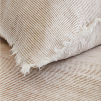 Logan Frayed Linen Striped Duvet Cover and Shams
