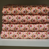 Kantha Quilt - Pink Block Print