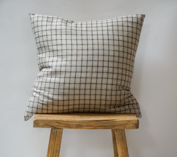 07. Handmade Vintage Check Textile Pillow
