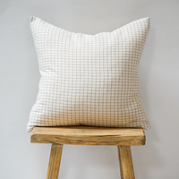 08. Handmade Vintage Check Textile Pillow