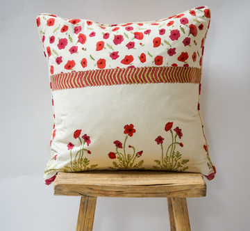 200. Handmade Poppy Fields Pillow