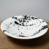 Large Black and White Splatter Bowl