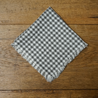 Grey and White Checked Napkins (Set of 4)