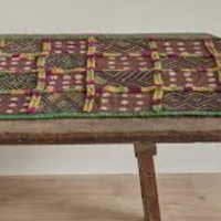 Vintage Green and Purple Kuba Runner