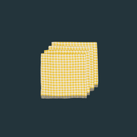 Two-Tone Gingham Dijon/Grey Napkins (set of 4)