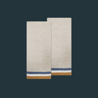 Normandy Natural - Mustard/Natural/Blue Kitchen Cloth (set of 2)