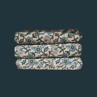 Kantha Quilt -Blue and Green Garden