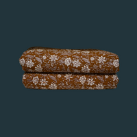 Kantha Quilt - Rust and Cream Floral