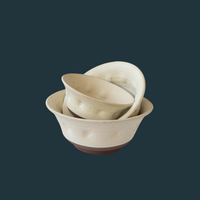 White Clay Salad Bowls (Set of 3)