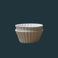 White Glazed Scallop Ramekin (set of two)