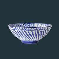 Hand Painted Large Blue and White Bowl