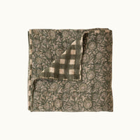 Block Printed Sorrel Linen Quilt