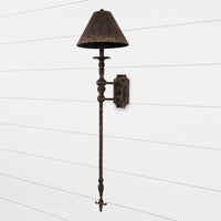 Aged Tall Metal Wall Sconce (set of 2)