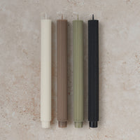 Ribbed Roman Taper Candles (Set of Two)