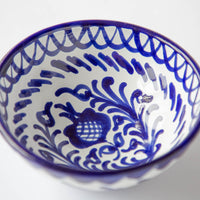 Hand Painted Medium Blue and White Bowls (Set of 2)