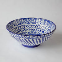 Hand Painted Large Blue and White Bowl