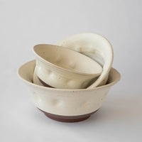 White Clay Salad Bowls (Set of 3)