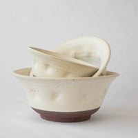 White Clay Salad Bowls (Set of 3)