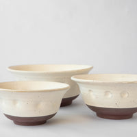 White Clay Salad Bowls (Set of 3)