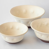 White Clay Salad Bowls (Set of 3)
