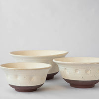 White Clay Salad Bowls (Set of 3)
