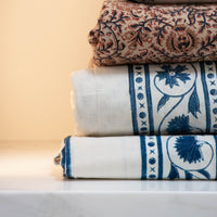 Block Print Bed Cover - Indigo