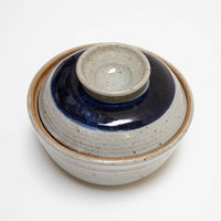 Vintage Blue Striped Otagiri Pot