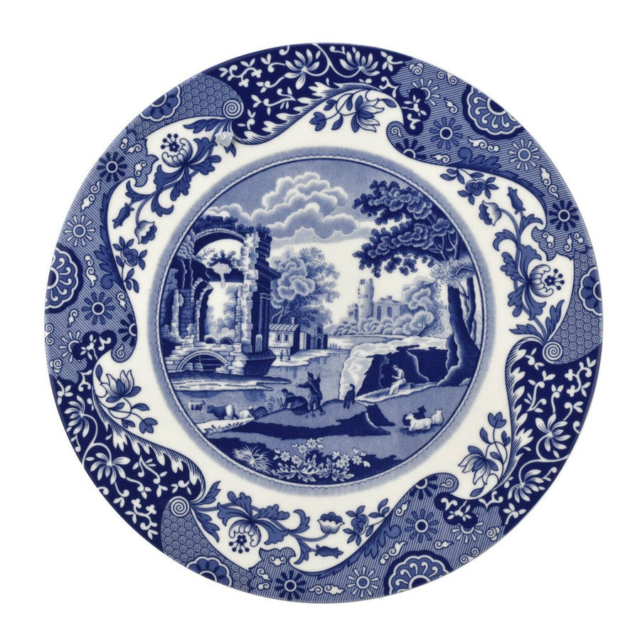 Spode Blue Italian 2 Piece Cheese Plate With Knife