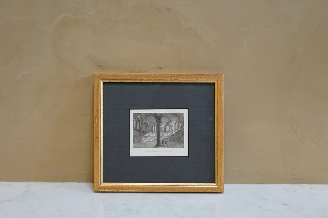 Antique Black and White Cathedral Artwork A