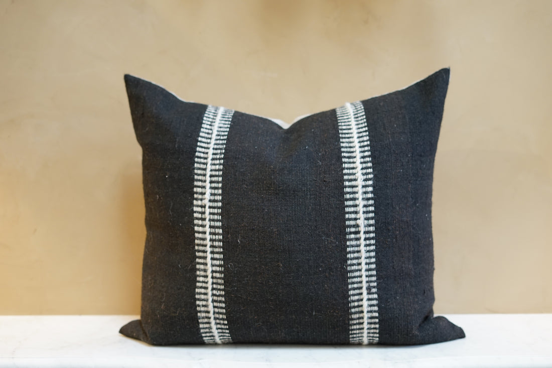 Handmade Textured Railroad Pillow